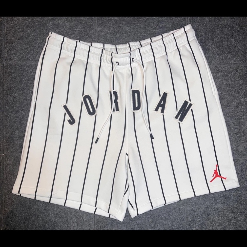 Jordan “Jumpman” White and Black PinStriped Athletic Shorts XXL